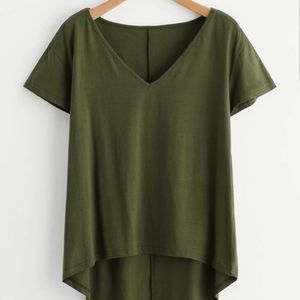 V-Neck Dip Hem Tee
